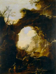 Landschaft mit Bogen und Wasserfällen